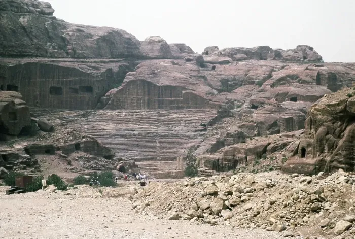 Framed Print : Roman amphitheatre at the archaeological site of Petra, Jordan, 1998, Asia