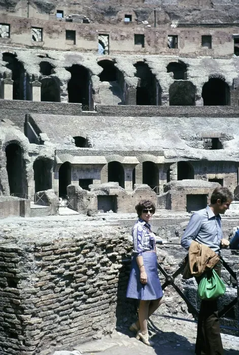 Framed Print : The Roman Colosseum or Flavian Amphitheatre, Rome, Italy in 1974 built 70-80 AD