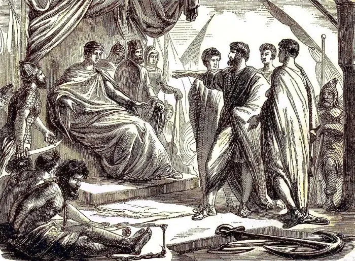 Framed Print : Roman emissaries in front of the Illyrian king