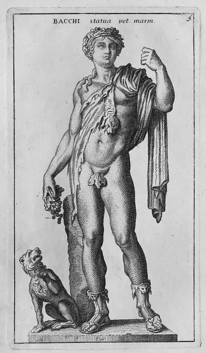 Framed Print : The Roman god Bacchus, marble statue from ancient Rome