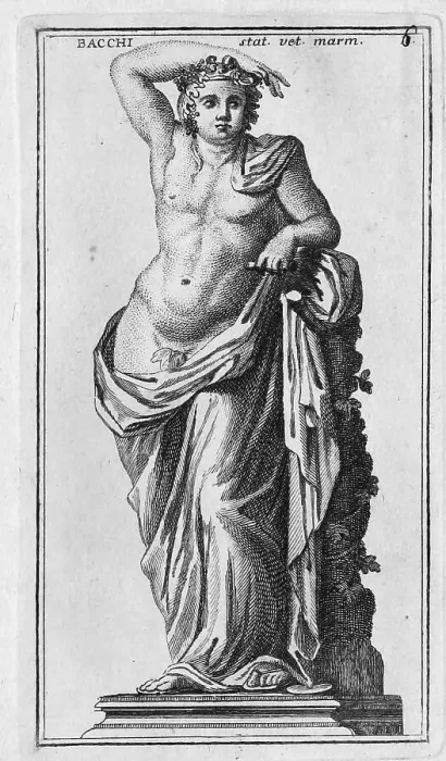 Framed Print : The Roman god Bacchus, marble statue from ancient Rome