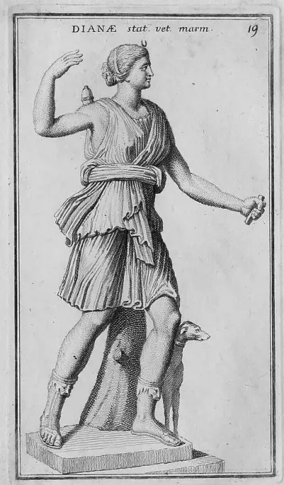 Framed Print : The Roman goddess Diana, marble statue from ancient Rome