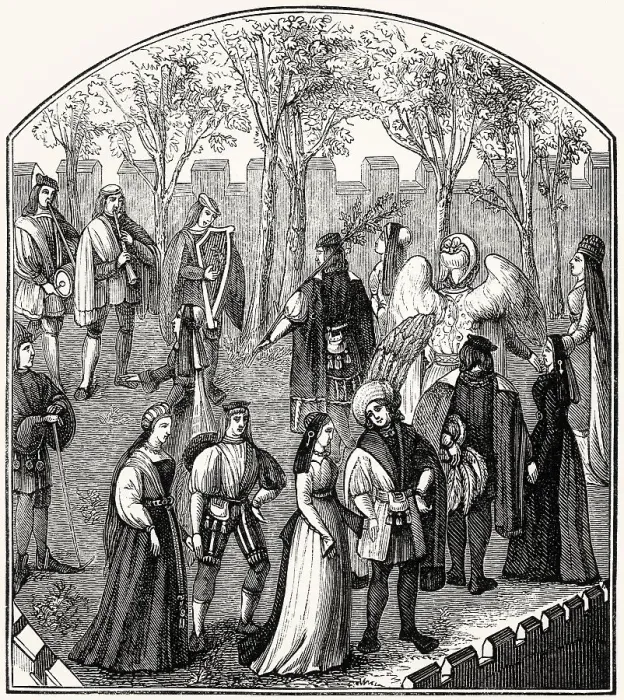 Framed Print : Roman de la Rose, The Dance in the Garden of Pleasure Framed Print : Roman de la Rose, The Dance in the Garden of Pleasure