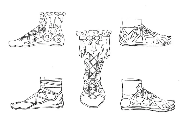 Framed Print : Roman shoe fashion of antiquity