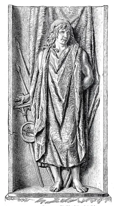 Framed Print : The Roman triumphal relief of a captive Germanic tribes in the Vatican Museum