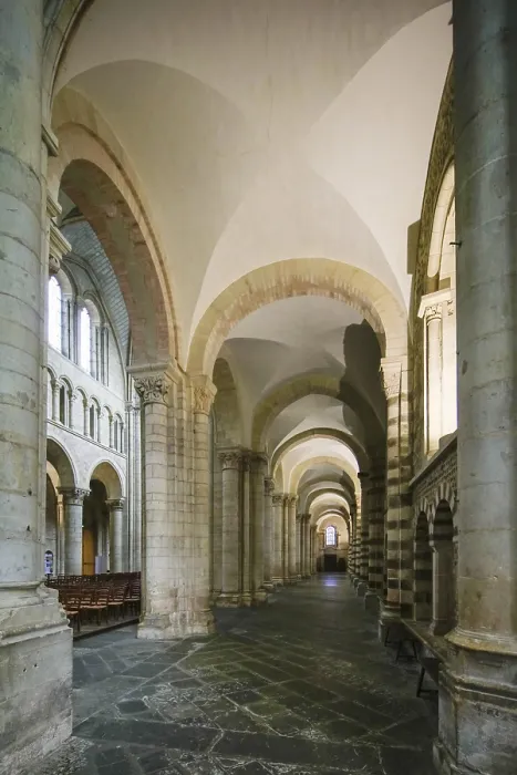 Framed Print : Romanesque side aisle of the nave