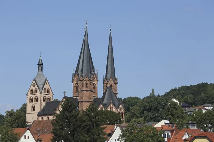 Framed Print : Romanesque Gothic Marienkirche as landmark