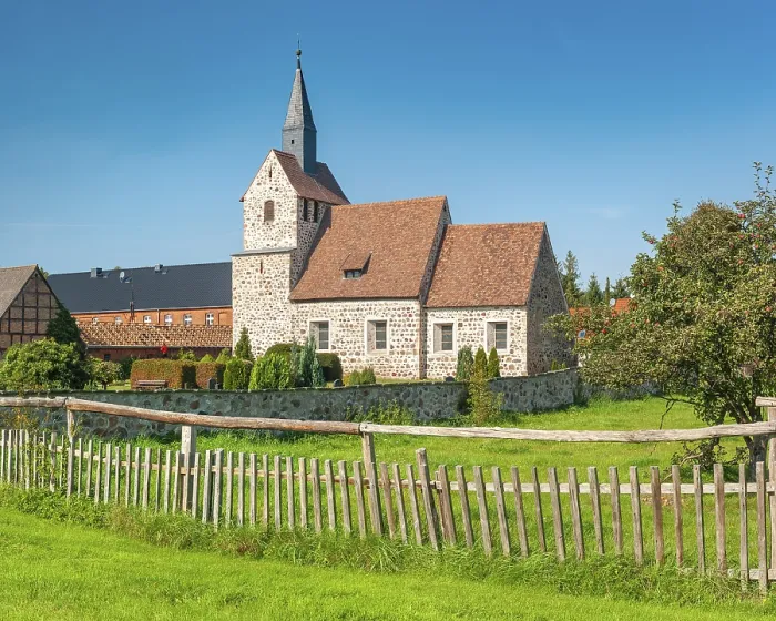 Framed Print : The Romanesque village church of Wiepke