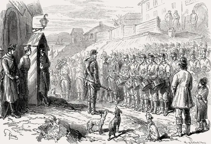 Framed Print : Romanian troops at Galați, Romania Framed Print : Romanian troops at Galați, Romania