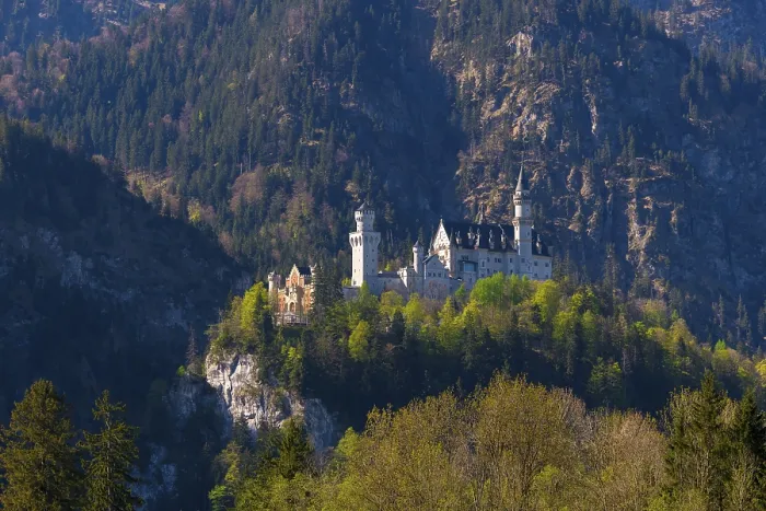 Framed Print : A romantic castle perched on a steep rock face