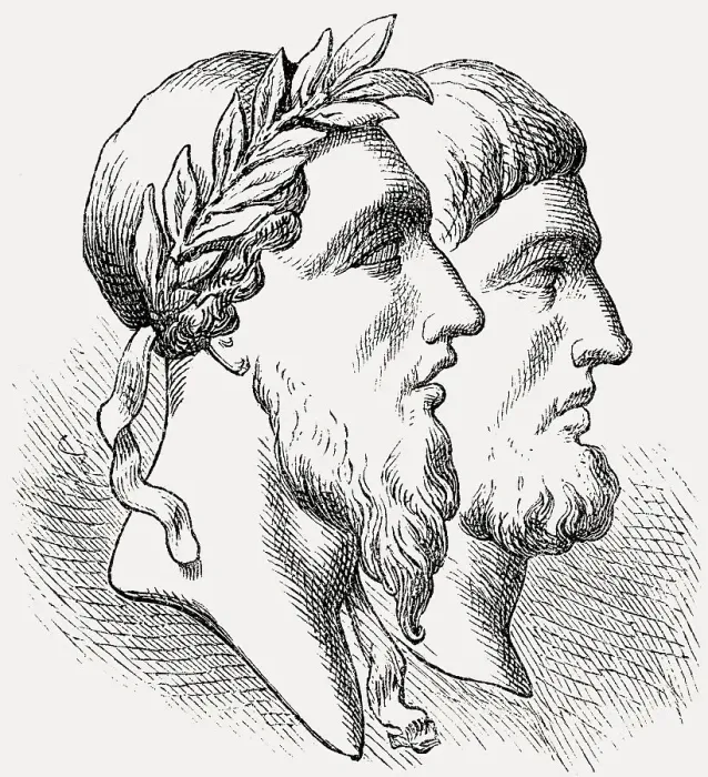 Framed Print : Romulus and Titus Tatius, ancient Roman foundation myth