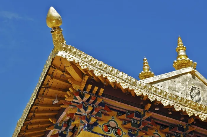Framed Print : Roof beam, monastery of Ganden, Tibet