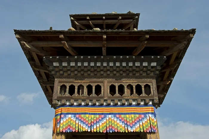 Framed Print : Roof of a Buddhist prayer wheel