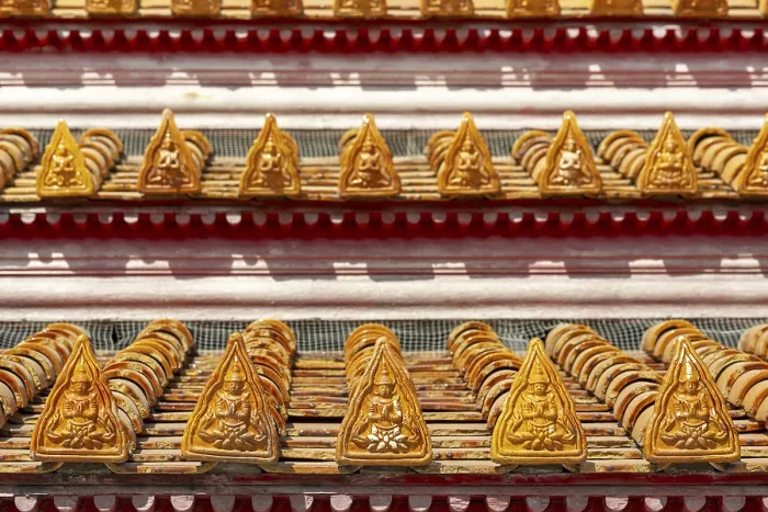 Framed Print : Roof decoration at the Uposatha Hall
