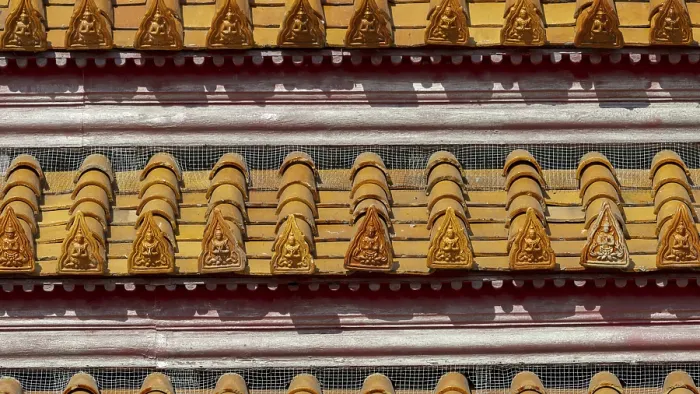 Framed Print : Roof decoration at the Uposatha Hall
