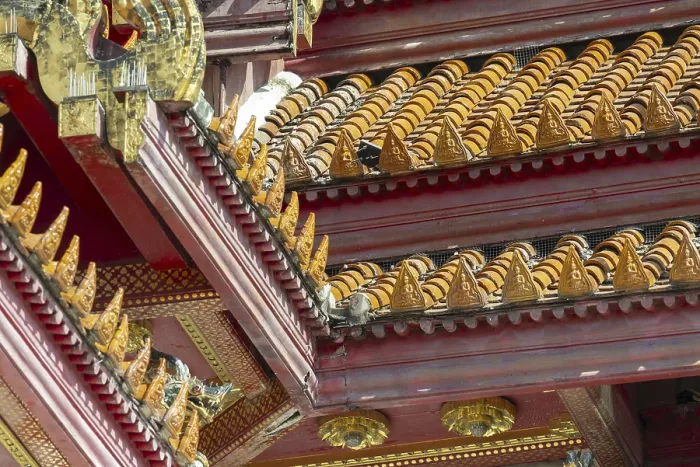 Framed Print : Roof decoration at the Uposatha Hall Framed Print : Roof decoration at the Uposatha Hall