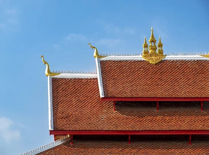 Framed Print : Roof of Wat May Suwannaphumaham Monastery