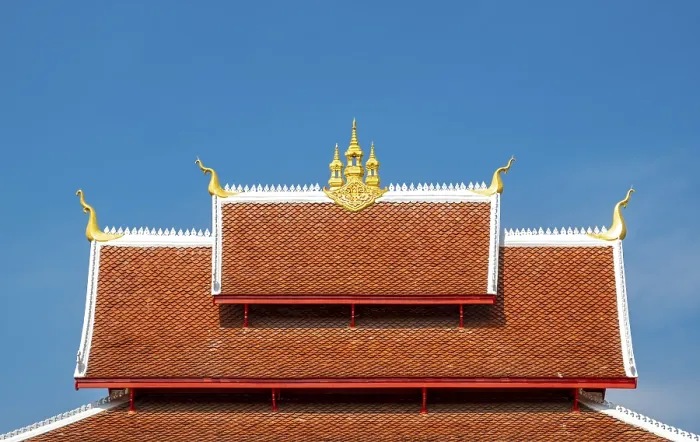 Framed Print : Roof of Wat May Suwannaphumaham Monastery
