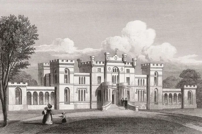 Framed Print : Rossie Castle, Craig, Angus, 19th century
