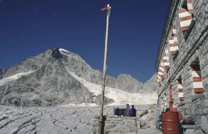Framed Print : Former Rothorn Hut, now replaced by a new building