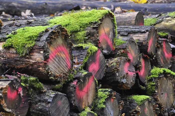 Framed Print : Rotten tree trunks with moss in the forest Framed Print : Rotten tree trunks with moss in the forest