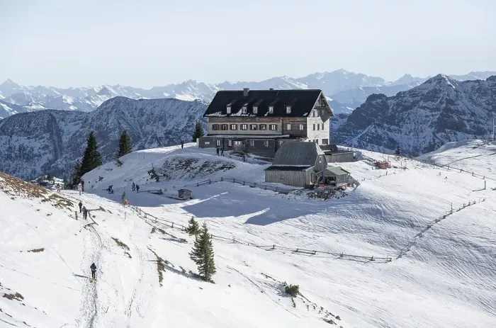 Framed Print : Rotwandhaus, mountains in winter Framed Print : Rotwandhaus, mountains in winter
