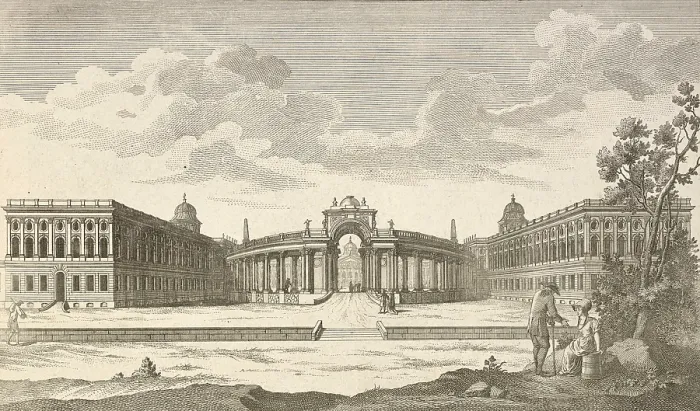 Framed Print : The round colonade in the main avenue between Sanssoucy Framed Print : The round colonade in the main avenue between Sanssoucy
