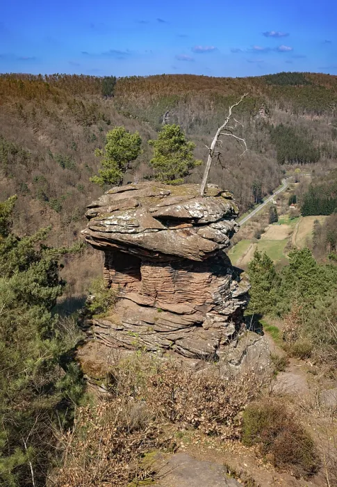 Framed Print : Round hat, mushroom-shaped rock in the Palatinate Forest