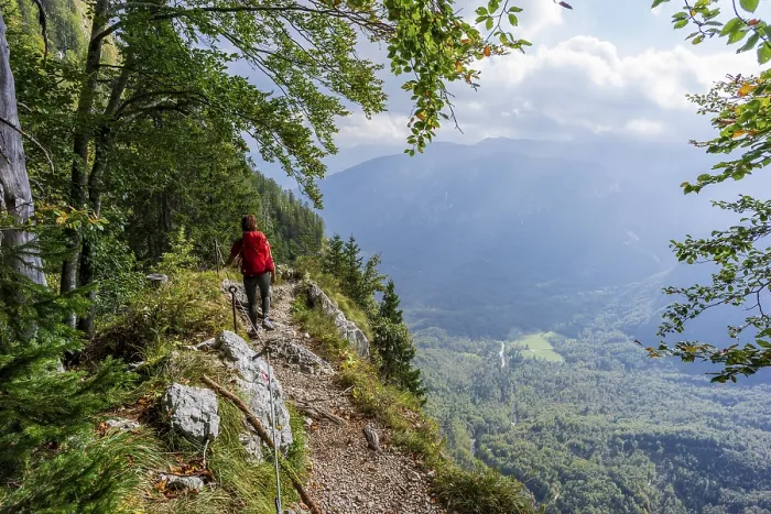 Framed Print : Route to Mount Triglav from Lake Bohinj