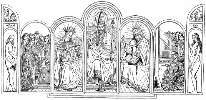 Framed Print : Top row of the Ghent Altarpiece
