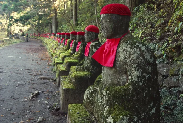 Framed Print : Row of Japanese Jizo in Nikko, Japan