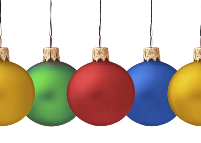 Framed Print : Row pf hanging Christmas baubles isolated on white background Framed Print : Row pf hanging Christmas baubles isolated on white background
