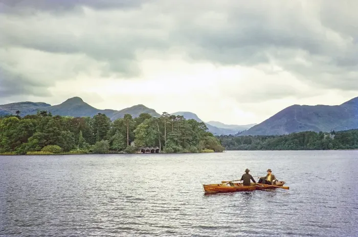 Framed Print : Rowers in a rowing boat, Derwent Water, Lake District, England, 1963 Framed Print : Rowers in a rowing boat, Derwent Water, Lake District, England, 1963