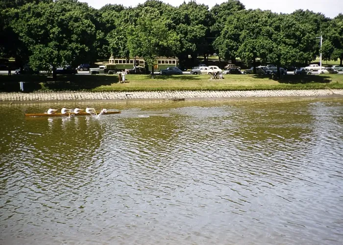 Framed Print : Rowing competition for boys Melbourne Grammar School, Melbourne, Victoria, Australia 1956