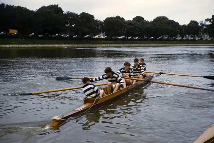 Framed Print : Rowing competition for boys Melbourne Grammar School, Melbourne, Victoria, Australia 1956