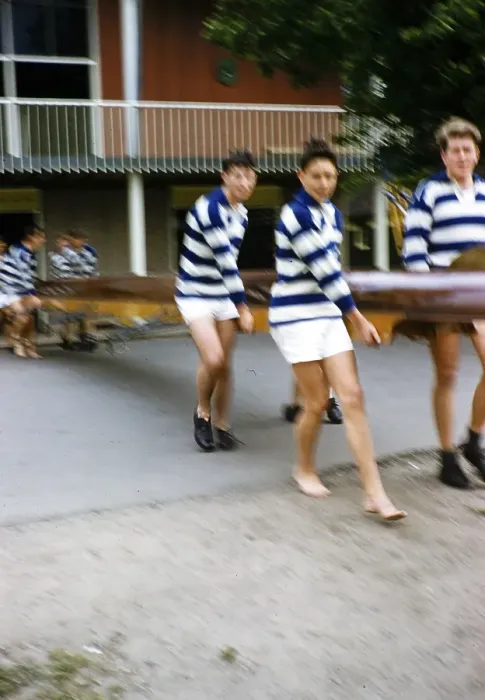 Framed Print : Rowing event for boys Melbourne Grammar School, Melbourne, Victoria, Australia 1956 blurred