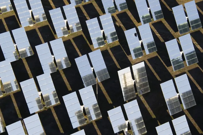 Framed Print : Rows of solar panels, so-called heliostats Framed Print : Rows of solar panels, so-called heliostats