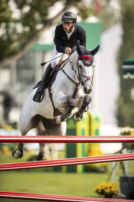 Framed Print : Roy Van Beek of Austria, riding Cavoiro-H Old