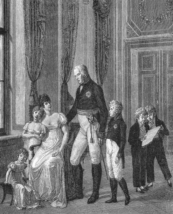 Framed Print : The royal couple with their children