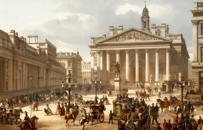 Framed Print : The Royal Exchange and the Bank of England
