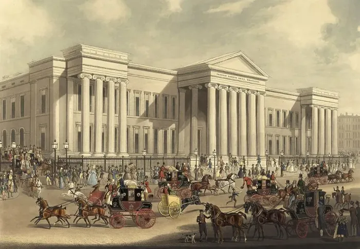 Framed Print : The Royal Mail stagecoach station of the General Post Office Framed Print : The Royal Mail stagecoach station of the General Post Office