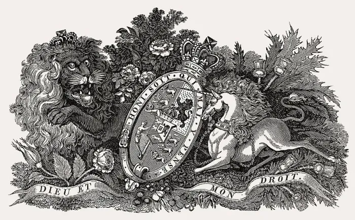 Framed Print : Royal symbol, England, illustration by Th Framed Print : Royal symbol, England, illustration by Th
