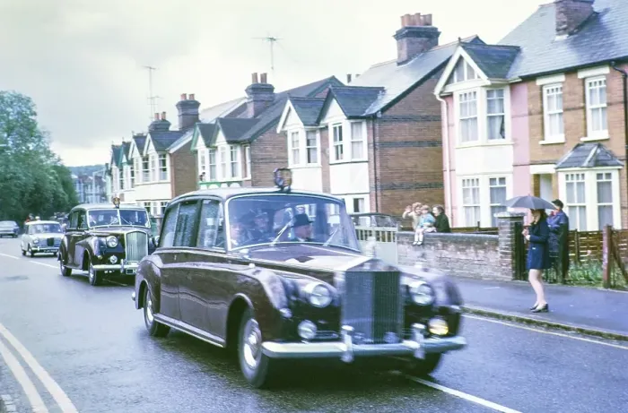 Framed Print : Royal visit of Queen Elizabeth and Prince Philip, 440 Rolls Royce Phantom V, High Wycombe, Buckinghamshire, England, UK 1972