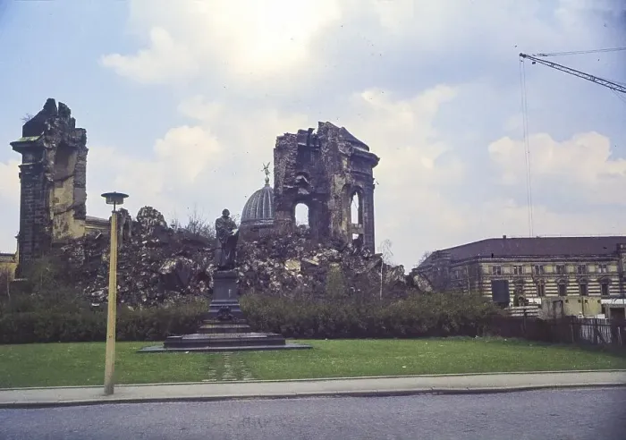 Framed Print : Rubble of the Dresden Frauenkirche by George Baehr