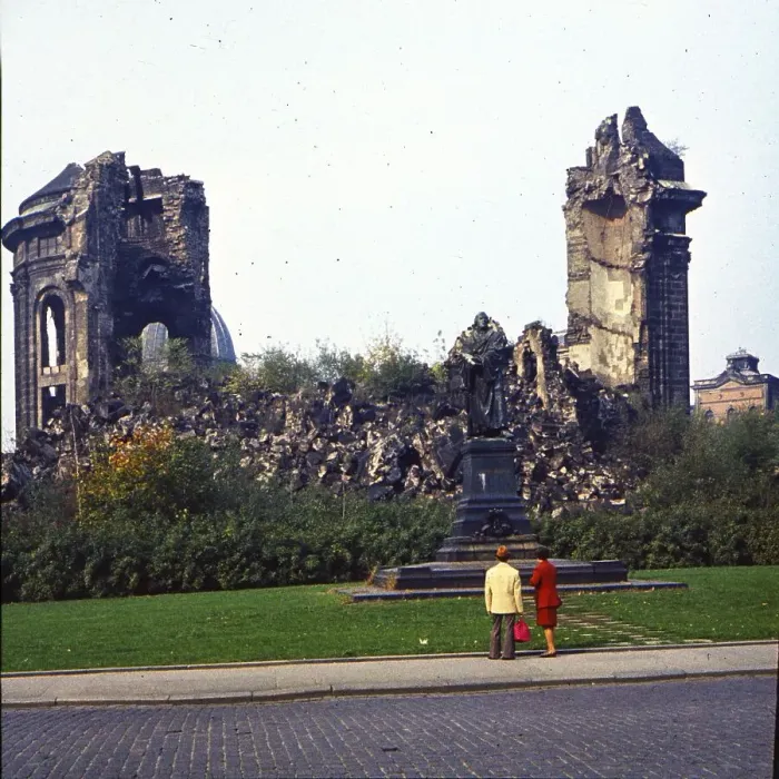 Framed Print : Rubble of the Dresden Frauenkirche by George Baehr Framed Print : Rubble of the Dresden Frauenkirche by George Baehr