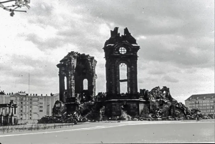 Framed Print : Rubble of the Dresden Frauenkirche by George Baehr