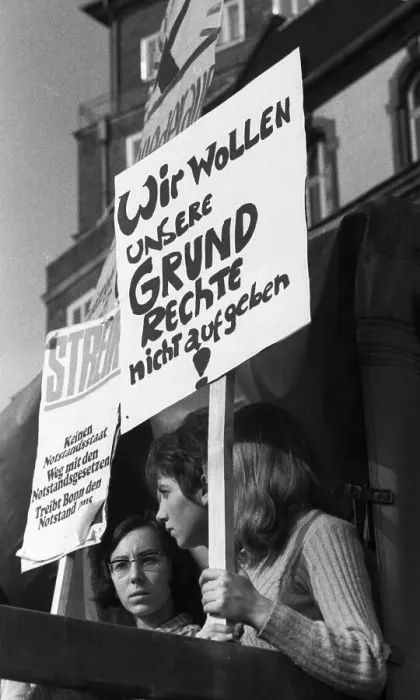 Framed Print : The Ruhr Action against the Emergency Laws in 1968 turned against the emergency legislation with numerous local actions