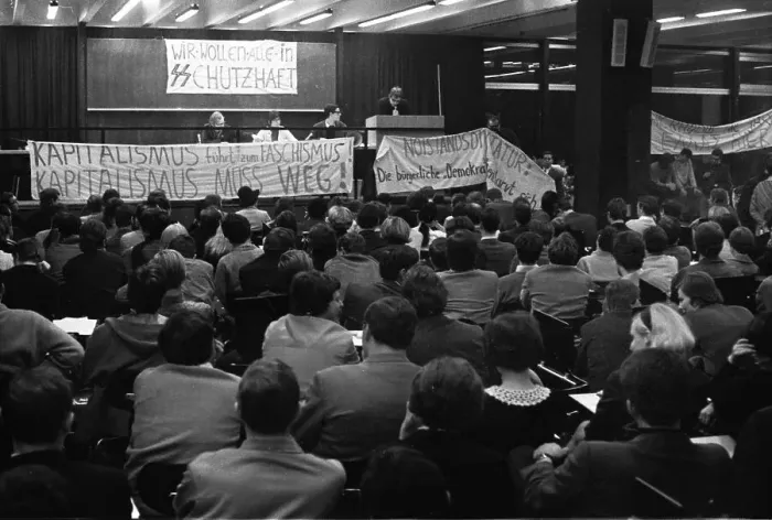 Framed Print : The Ruhr Action against the Emergency Laws in 1968 turned against the emergency legislation with numerous local actions