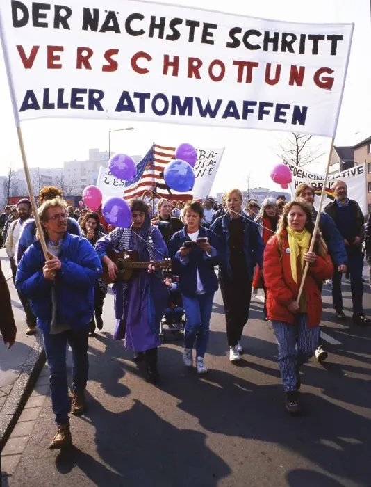 Framed Print : Ruhr area. Easter March Ruhr on 2. 4. 1988 Essen