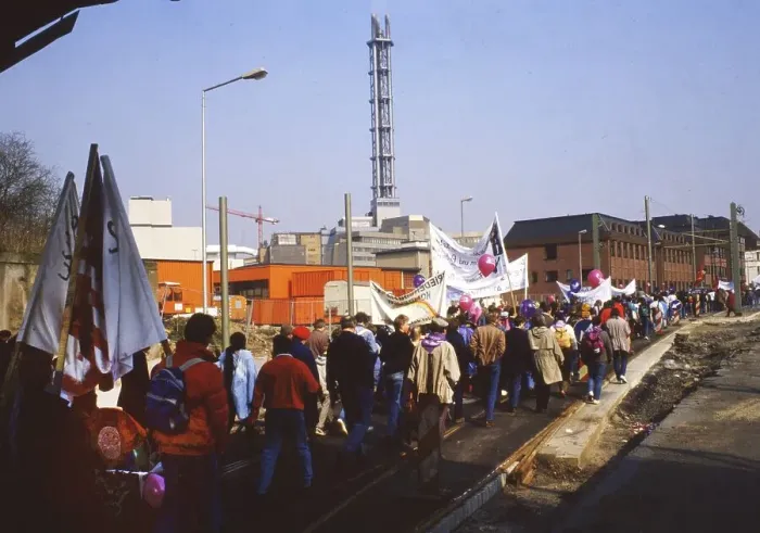 Framed Print : Ruhr area. Easter March Ruhr on 2. 4. 1988 Essen